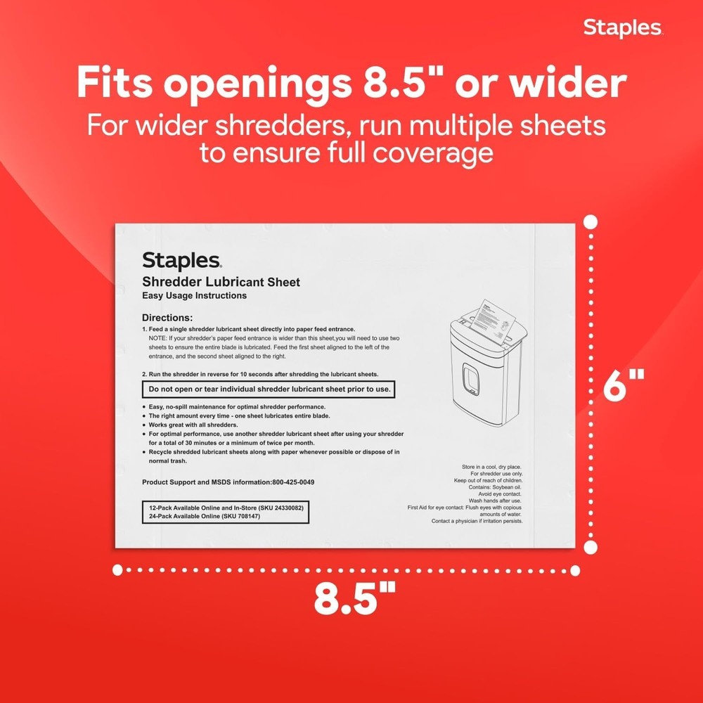 Shredder Maintenance Sheets, 24 Count - Easy Cleaning & Noise Reduction Solution