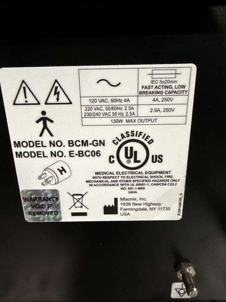 Misonix Bone Scalpel Generator Console BCM-GN With Footswitch No Handpiece