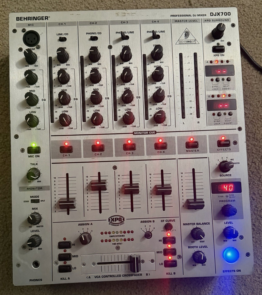 Behringer DJX700 Professional DJ Mixer, Untested