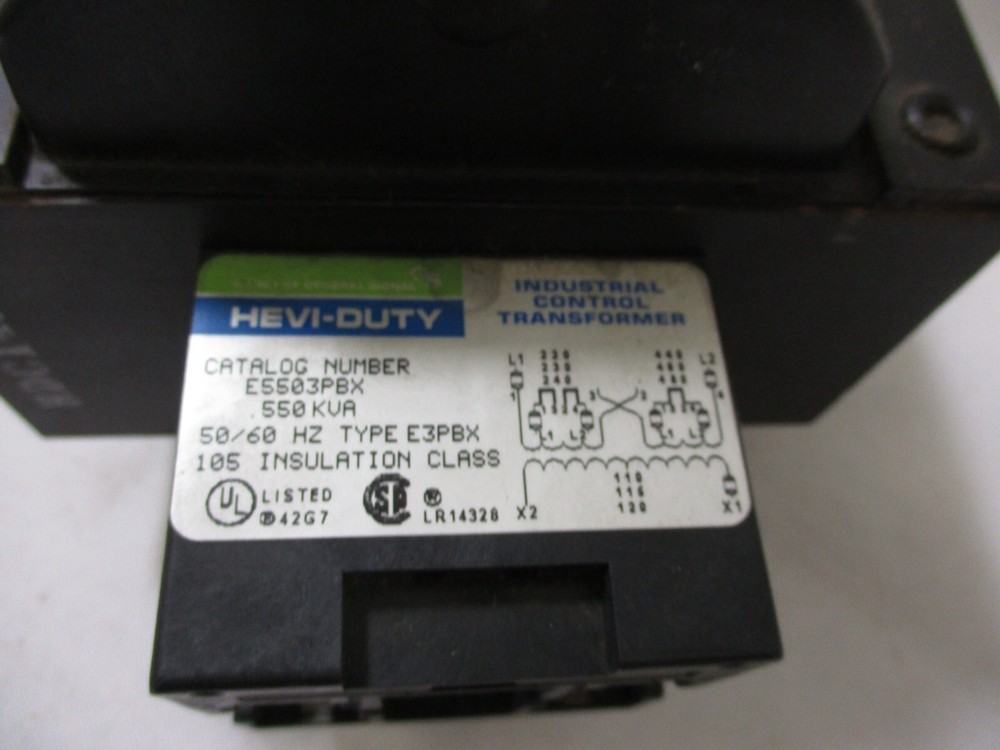 SOLA E5503PBX INDUSTRIAL CONTROL TRANSFORMER TYPE E3PBX .550 KVA