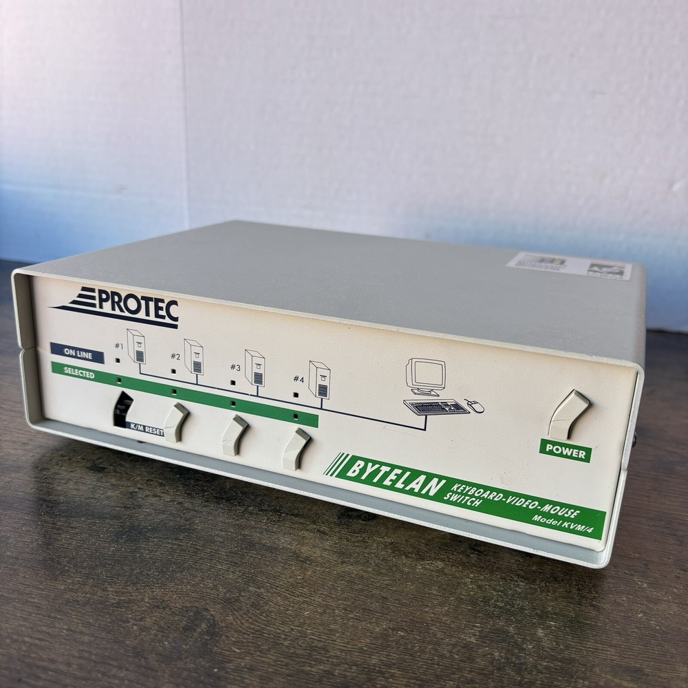 Vintage Protec Bytelan Model KVM/4 Value Switch Keyboard-video-mouse Switch