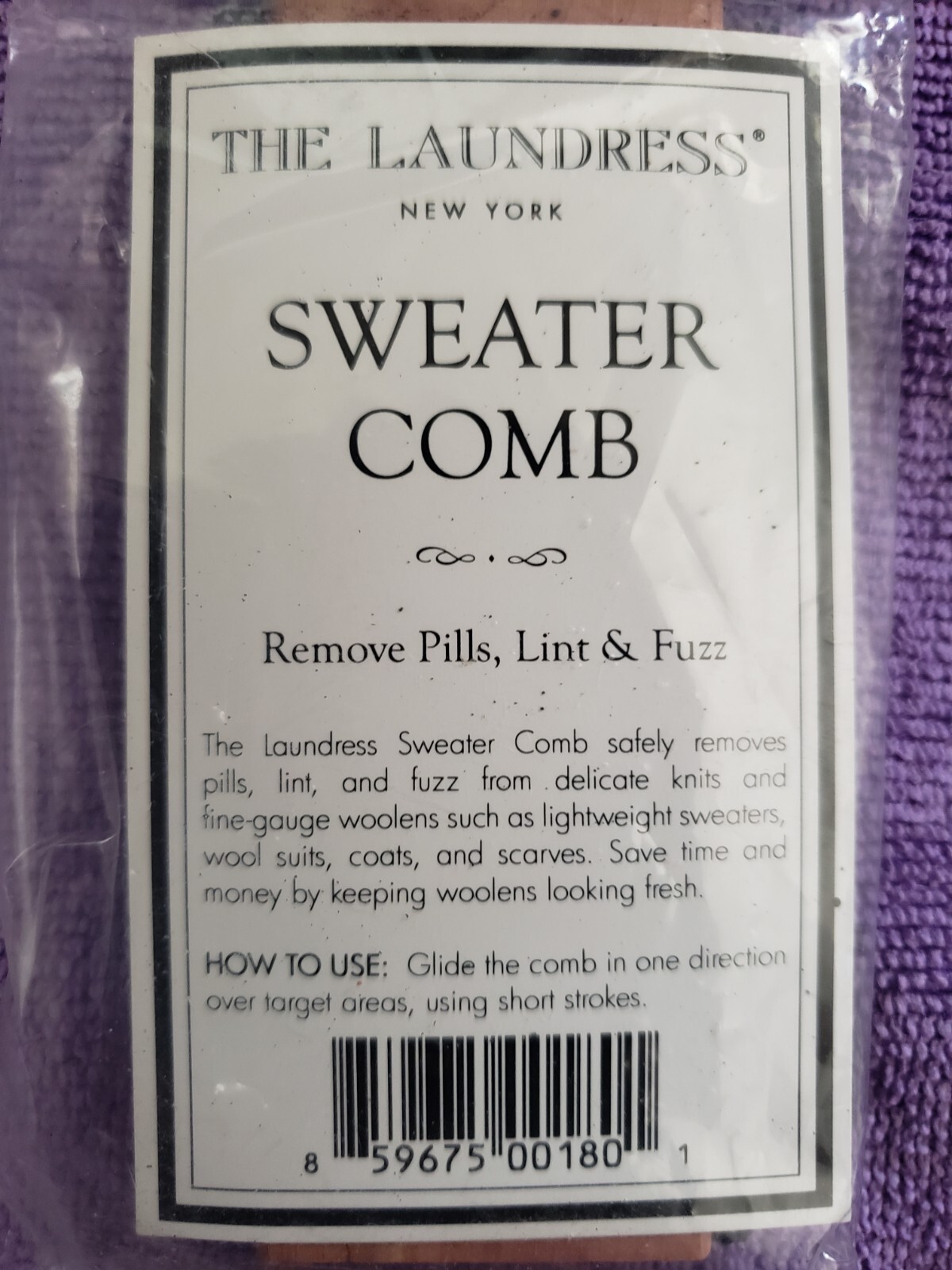 The Laundress New York - SWEATER COMB - Removes Pills, lint & Fuzz - Wood - NEW