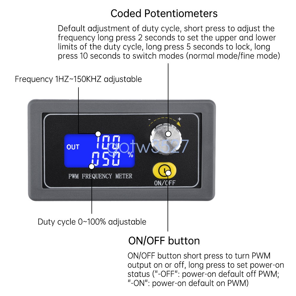 Signal Generator Module Adjustable PWM Pulse Frequency Duty Cycle Square Wave