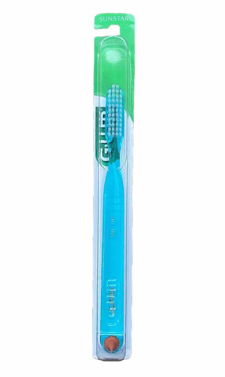 12 Pk GUM 411 Classic Full size (4 rows) brushes Soft Toothbrush With Rubber Tip