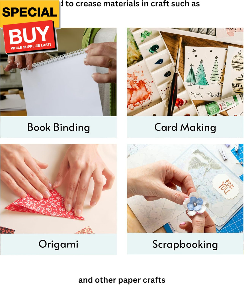 Teflon Bone Folder and Scoring Tool - Large Bone Folder - Paper Scorer for Paper