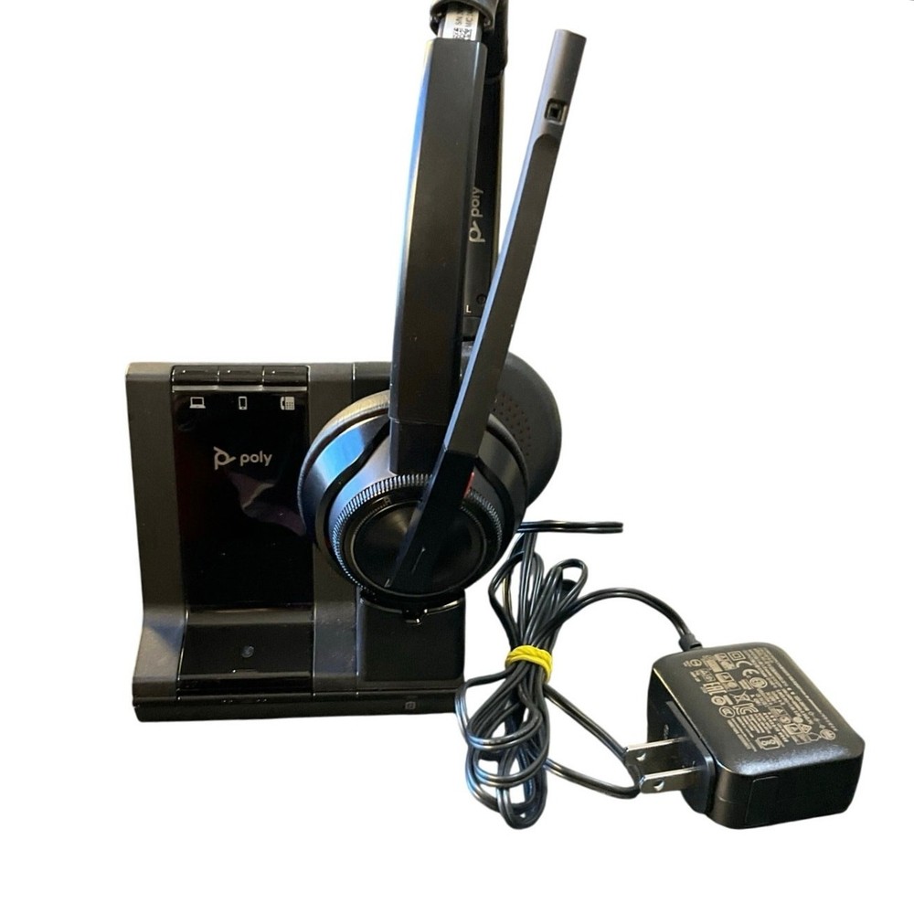 Poly W8200B Wireless DECT Office Headset System w Base & Power Adapter
