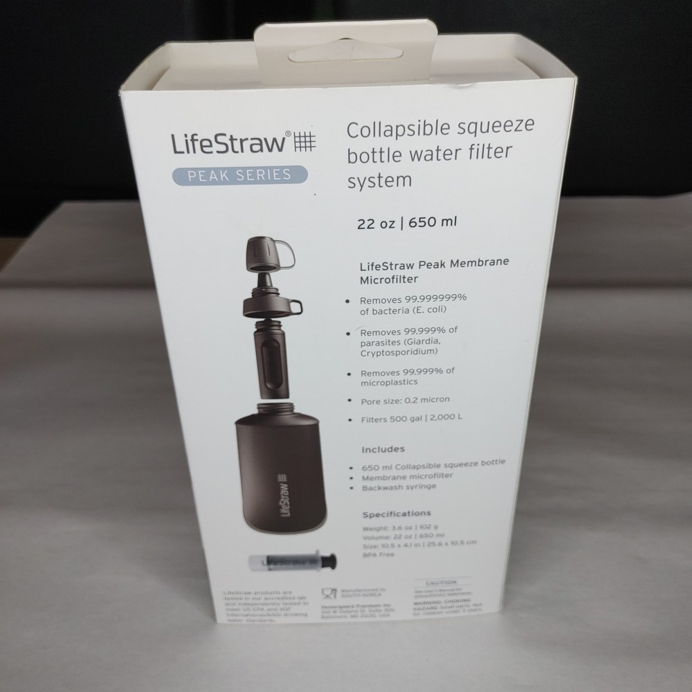 Peak Series Collapsible Squeeze Bottle Water Filter System - 650ml