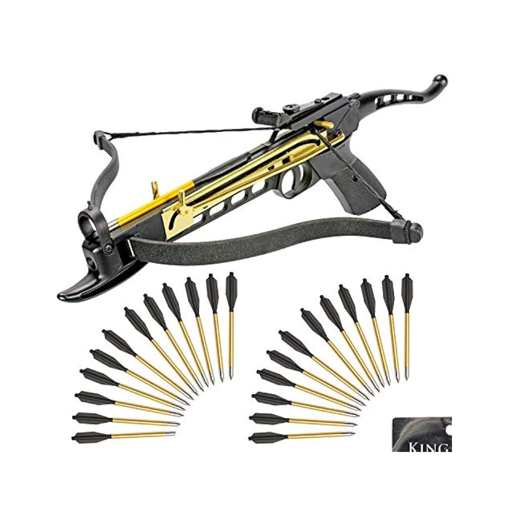 Self-Cocking Crossbow Bundle - Adjustable Sights, Spare String, 27 Arrows