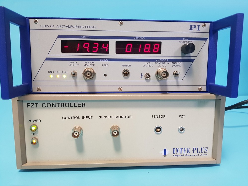PI E-665.XR E-655.SR LVPZT-AMPLIFIER / SERVO + INTEK PLUS PZT CONTROLLER
