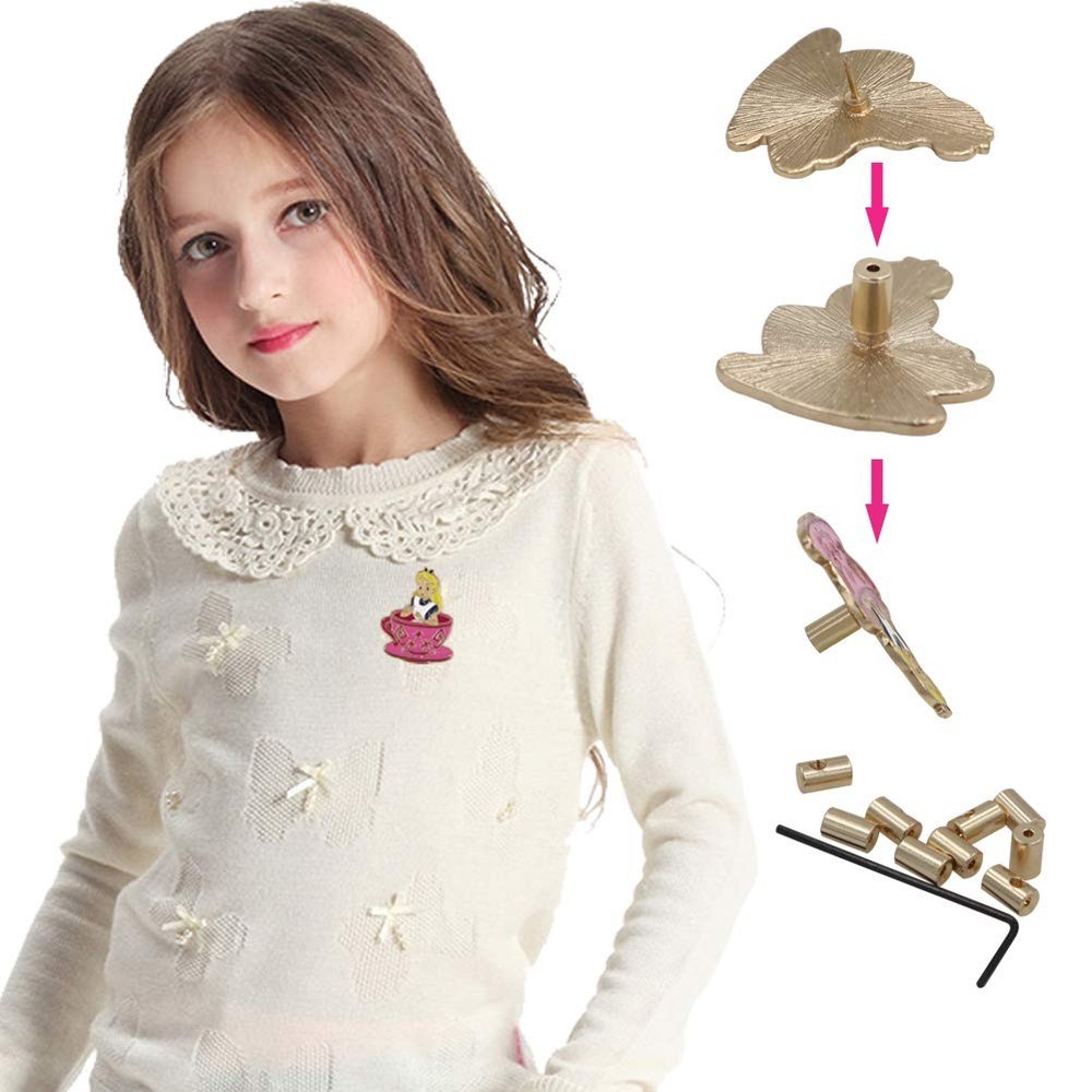60 Pieces Pin Locks Pin Backs Locking Pin Backs Pin Keepers Locking Clasp, Lo...