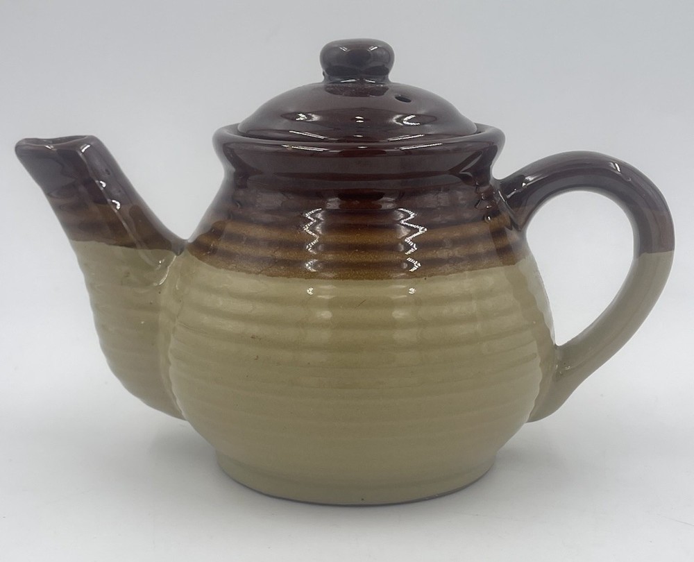 Small Two Cup ~ Vintage Three Tone Drip Glaze ~ Tea Pot