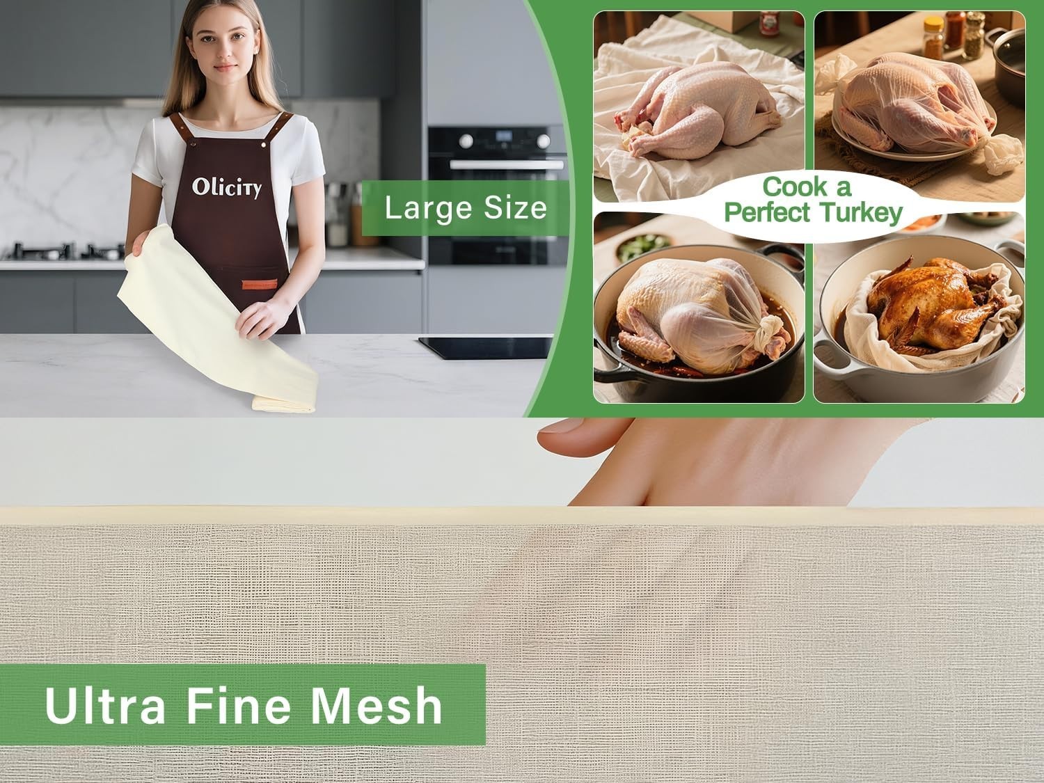 Organic Cheese Cloth 36x36”– GOTS Certified, Grade 100, Unbleached Cotton Muslim