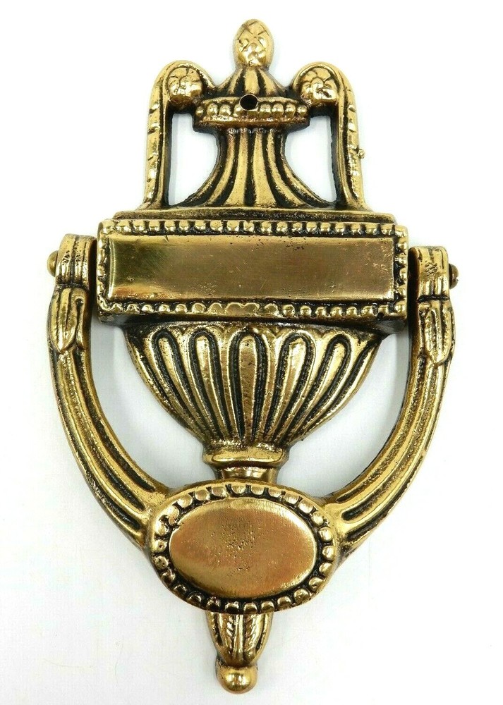 VINTAGE SOLID BRASS VIRGINIA STYLE BLANK MONOGRAM SPACE DOOR KNOCKER