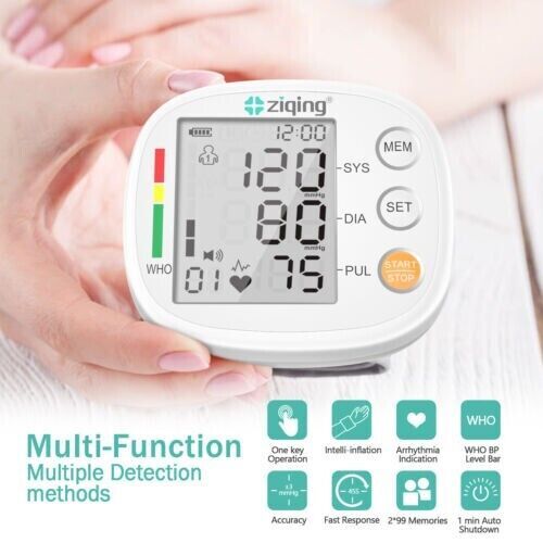 Automatic LCD Wrist Blood Pressure Monitor BP Machine Heart Rate Machine