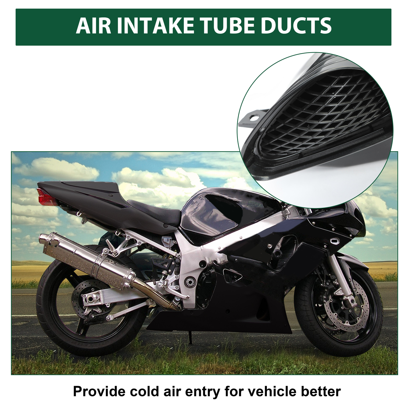 Ram Air Intake Tube Ducts For Suzuki 01-03 GSXR600 01-02 GSXR1000 00-03 GSXR750