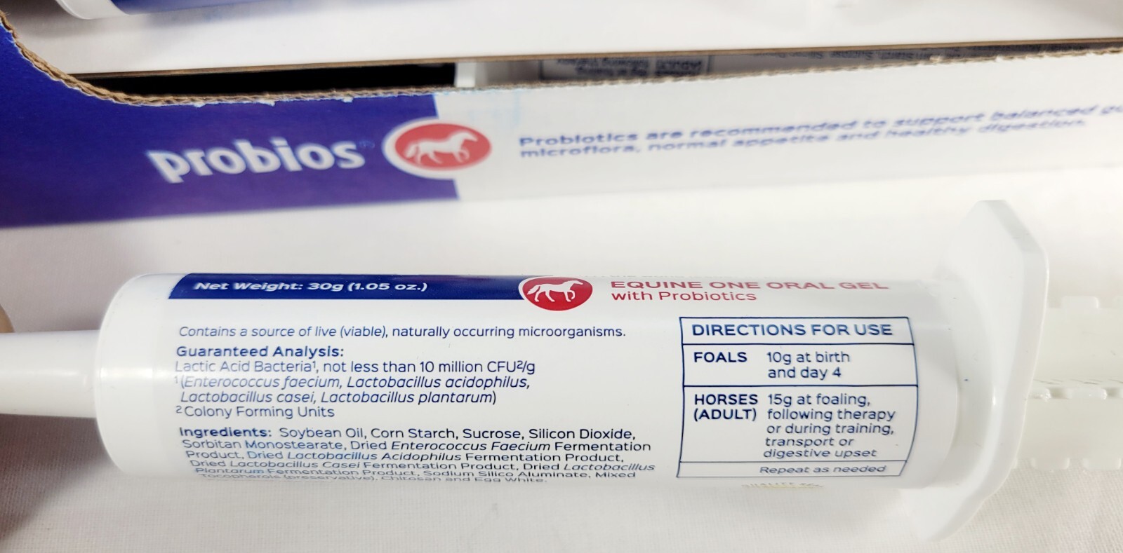 Probios Equine One Oral Gel Probiotic Digestive Horse Supplement 1.05 oz 30-g