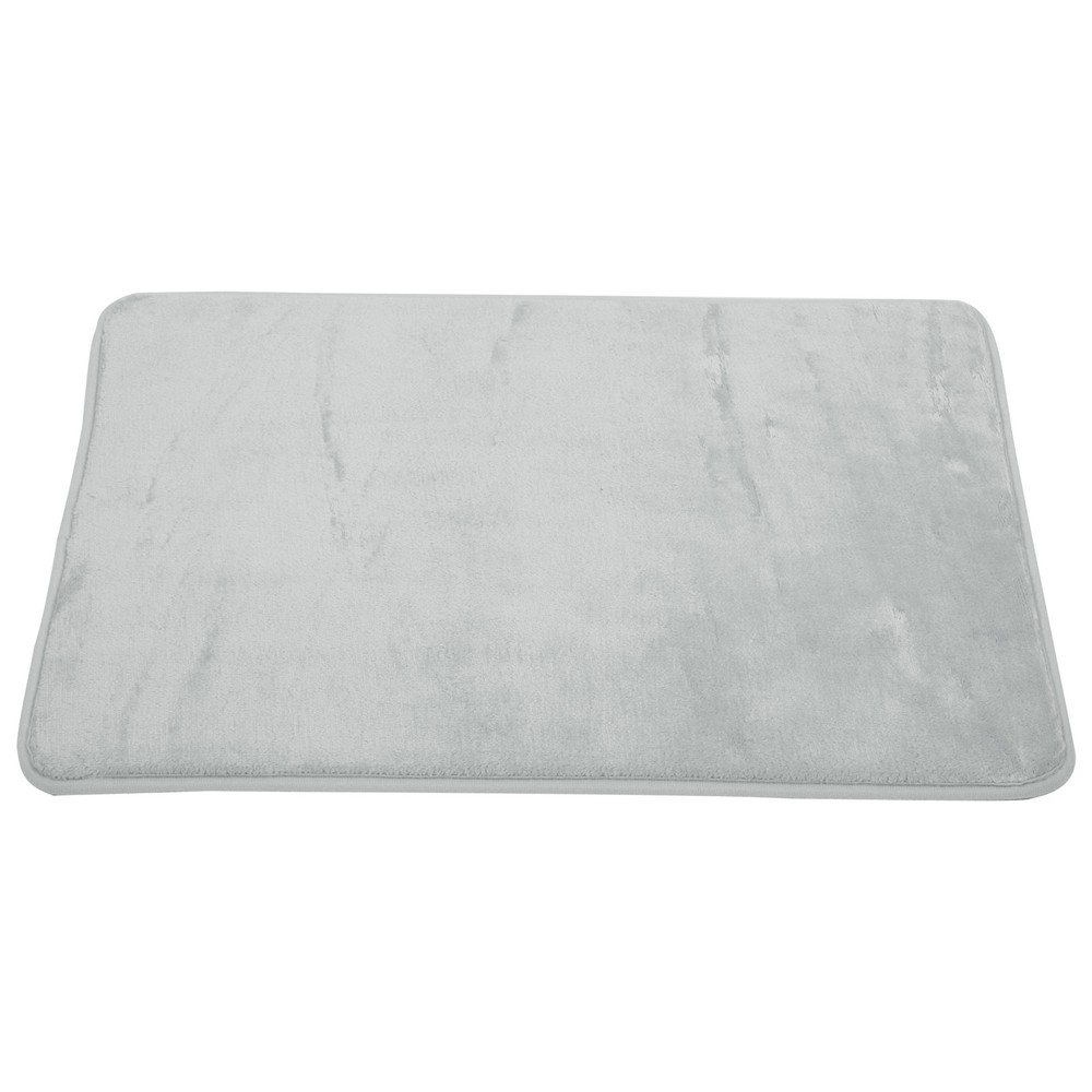 1Pcs Bathroom Rugs Bath Mat Machine Washable Solid Color Pattern Gray 90x60cm