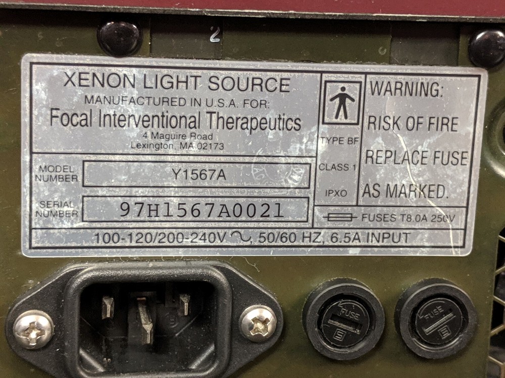 FocalSeal XLS500 / Focal Y1567A Xenon Light Source / FULLY FUNCTIONING LAMP