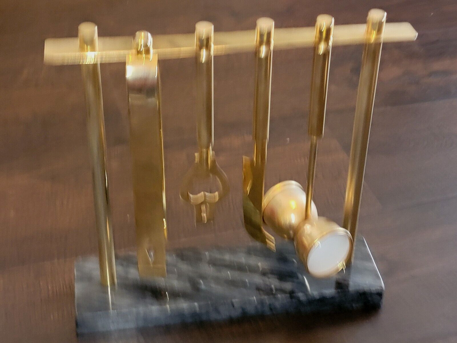Bar Tool set w/ Marble stand Mid century modern Brass/Gold Home Decor