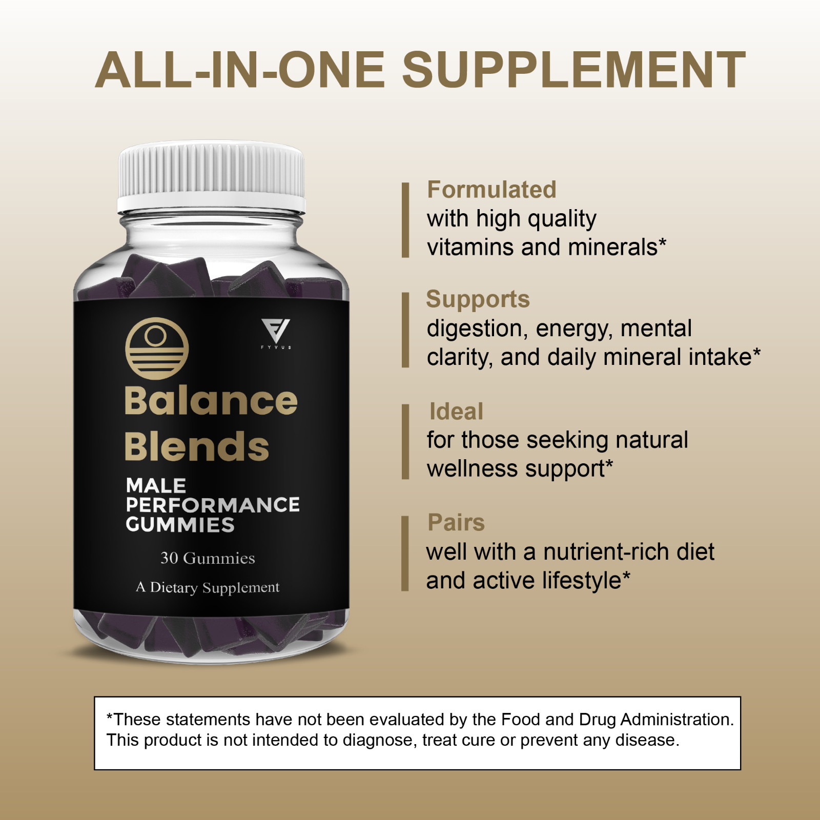 Balance Blends Male Performance Gummies, BalanceBlends (30 Gummies)
