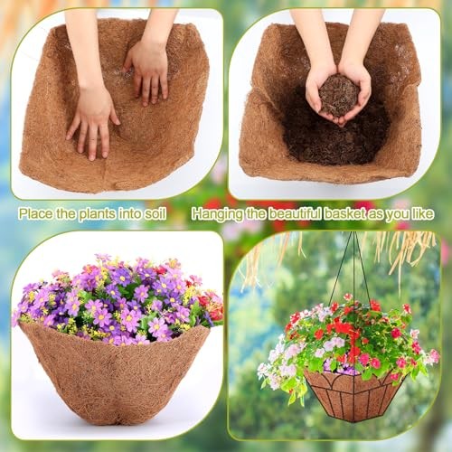 Pcs 14 Inch Square Coconut Liners Coir Fiber Replacement Liners Replaceable 2