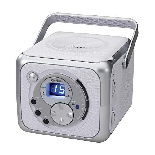 JENSEN CD555 SILVER PORTABLE BLUETOOTH MUSIC SYSTEM WITH CD