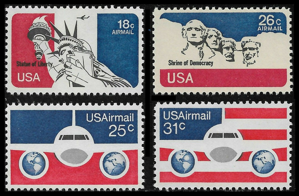 US, C87-90 Air Mail Regular issue full set , 4 stamps, MNH