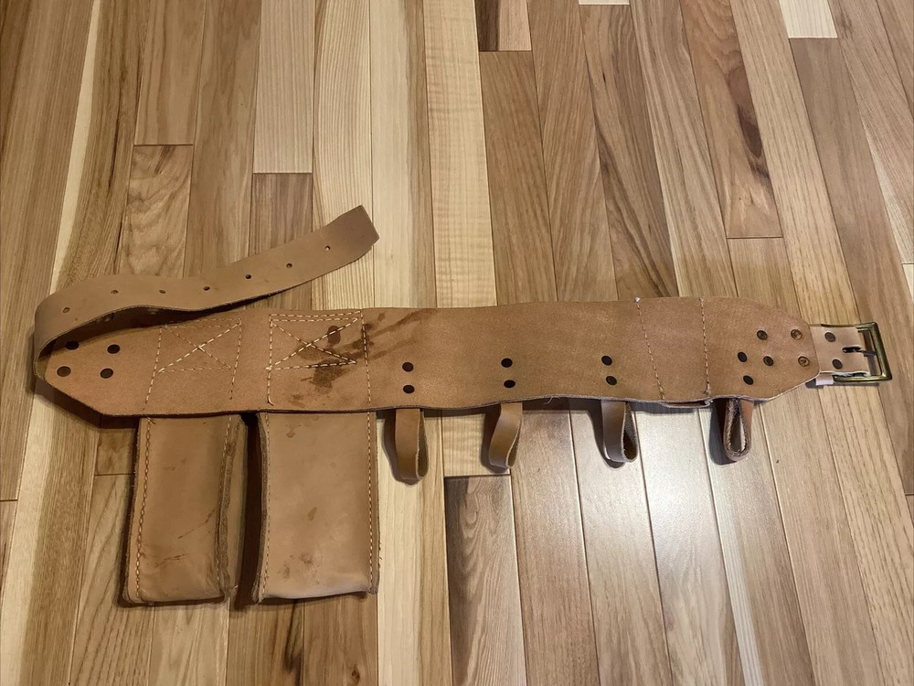 Buckingham Heritage Lineman Pole Climbing Leather Belt Model 1336 4 Loop NICE