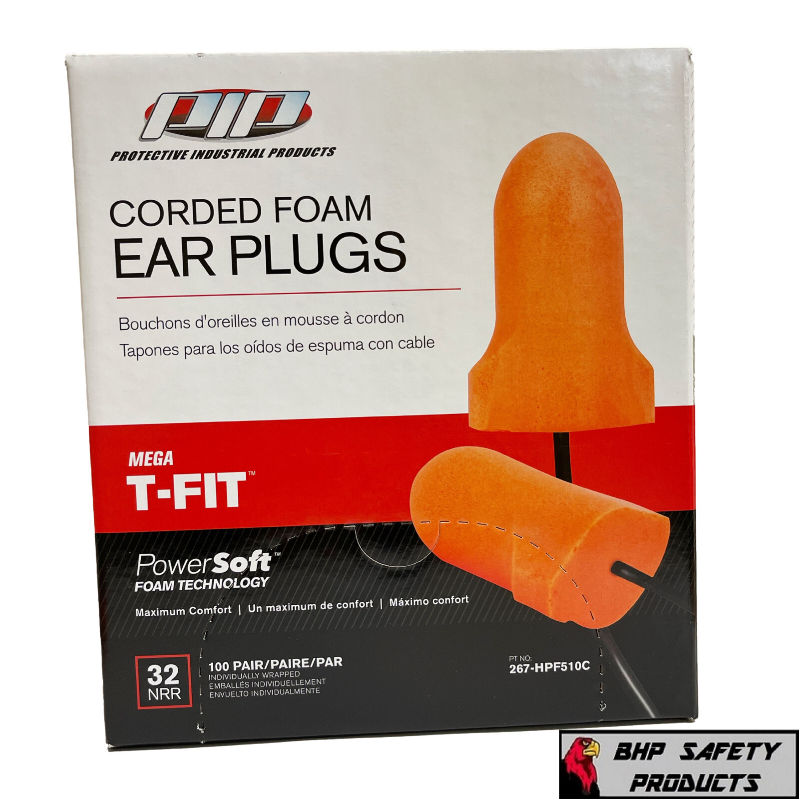 Ear Plugs Corded, Soft Orange Foam Sleep Travel Noise Shooting Earplugs NRR 32