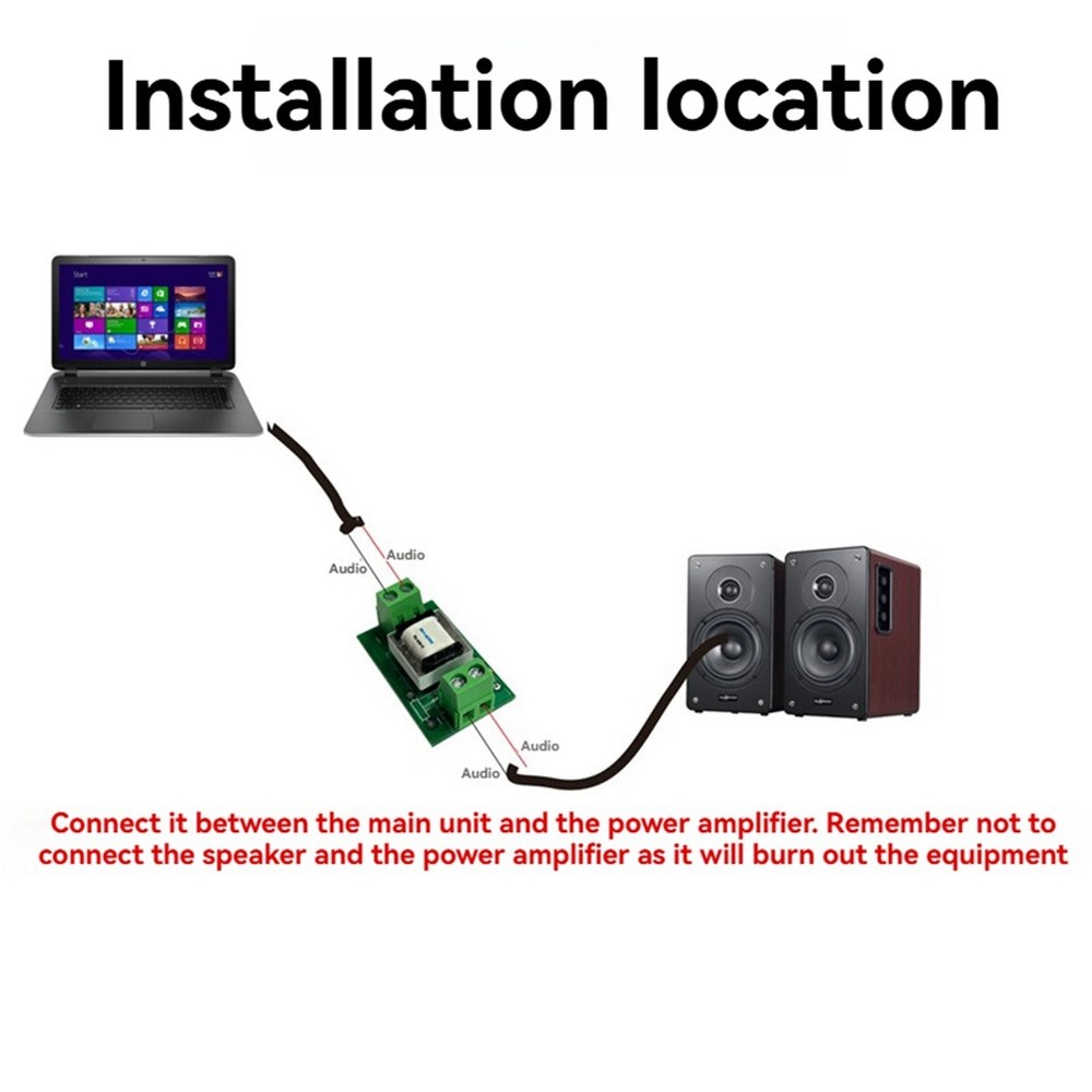 Single Channel Audio Isolator Alloy Transformer Current Acoustic Noise5589
