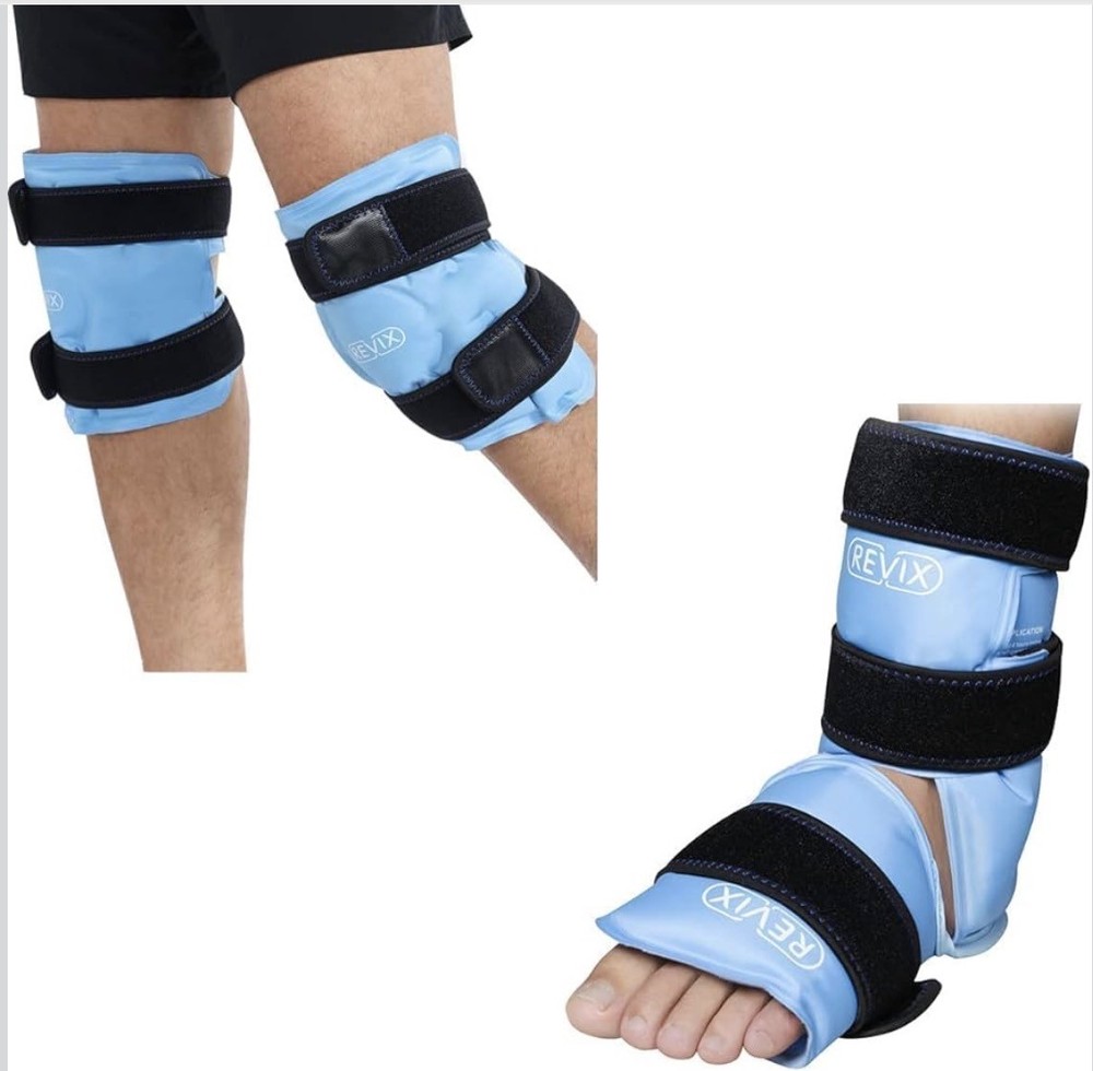 Revix Reusable Knee & Ankle Ice Packs, Black