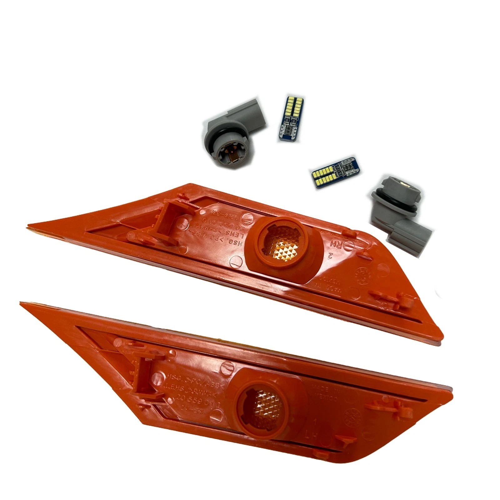 Front Side Marker Lamp Set For 2016-2021 Honda Civic LF & RF Reflector With Bulb