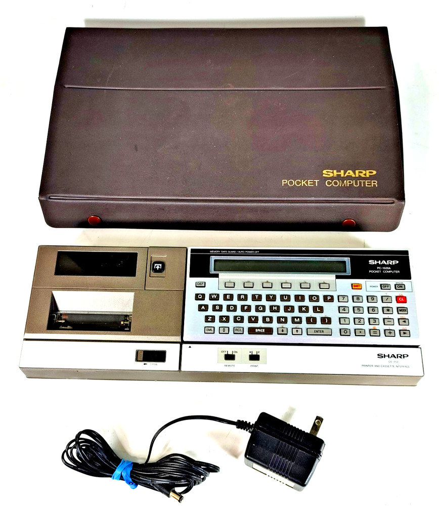 Sharp PC1500A Pocket Computer w/ CE150 Printer/Cassette Interface Turns On CASE