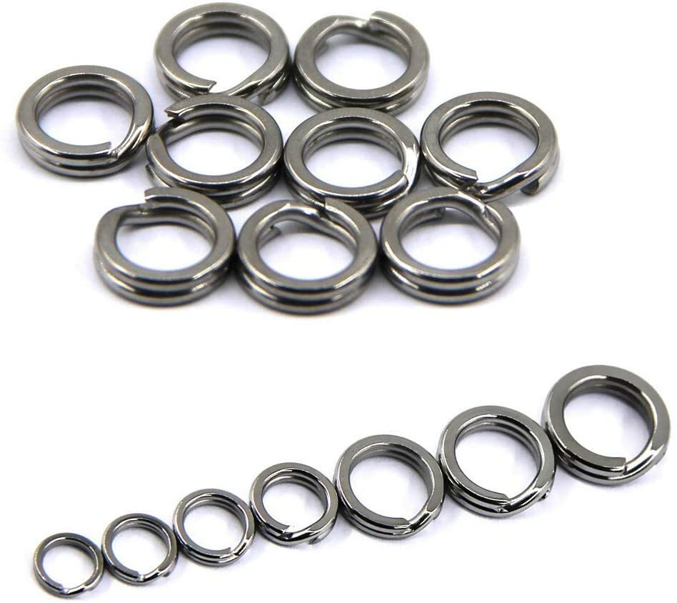 30 Pcs Stainless Steel Split Ring Super Strong Hyper Flat Wire Hook Connector
