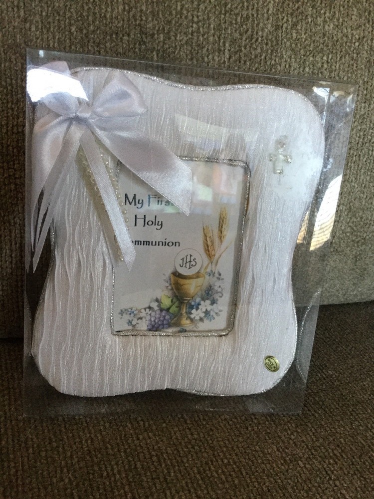 First Holy Communion White Satin Picture Frame