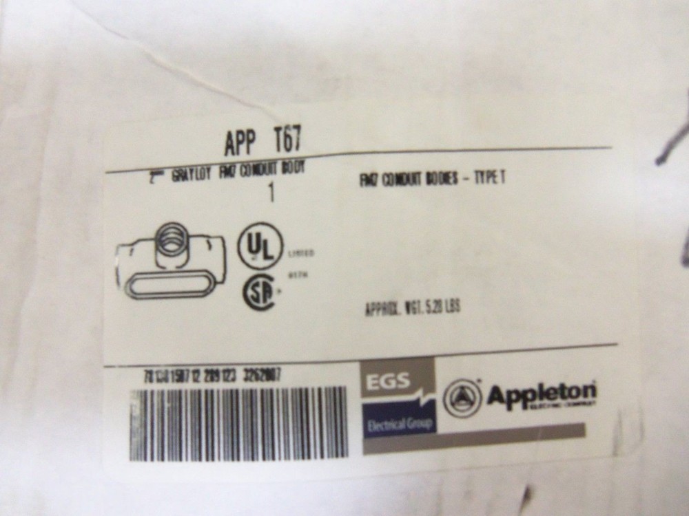 APPLETON T67 CONDUIT NSMP