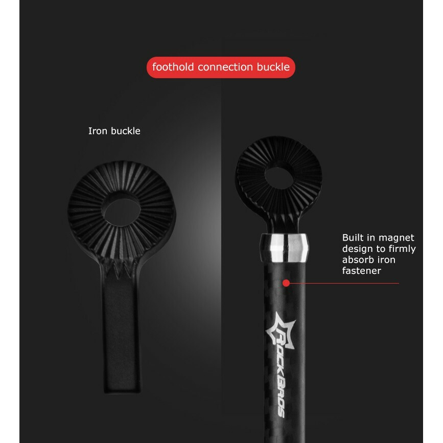 ROCKBROS Carbon Fiber Bicycle Kickstand Antiskid Quick Release Bike Foot Stand