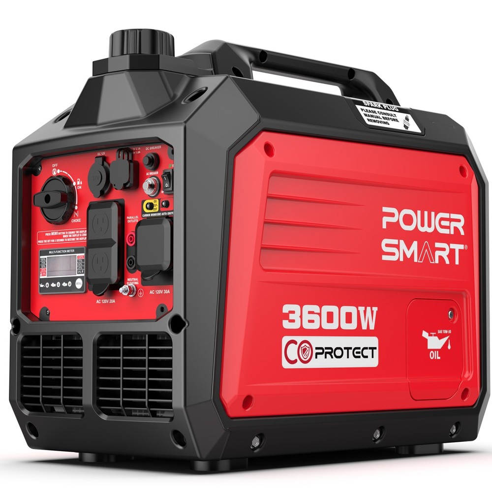 PowerSmart 3600W Gas Generator,  149cc 4-Cycle Engine, 120V AC Output, CO Detect