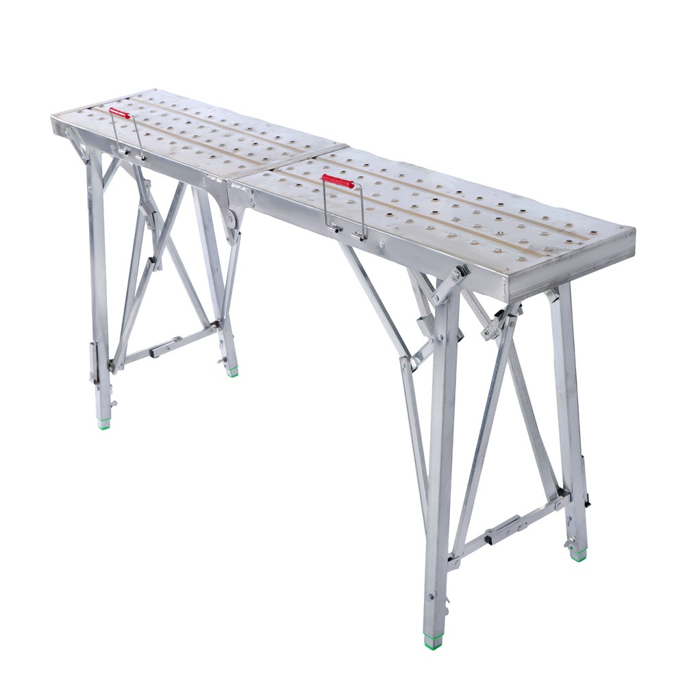 Folding Scaffolding, 1.6m Adjustable Lift Height Work Platform Scaffold Portable