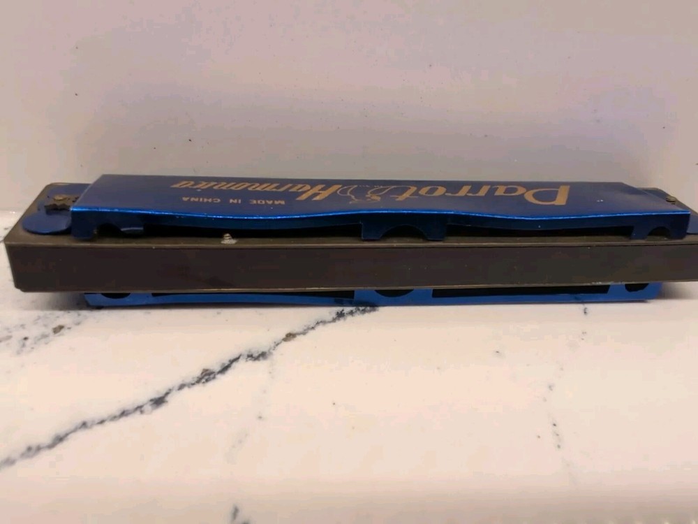 Vintage Blue PARROT 16-Hole Harmonica