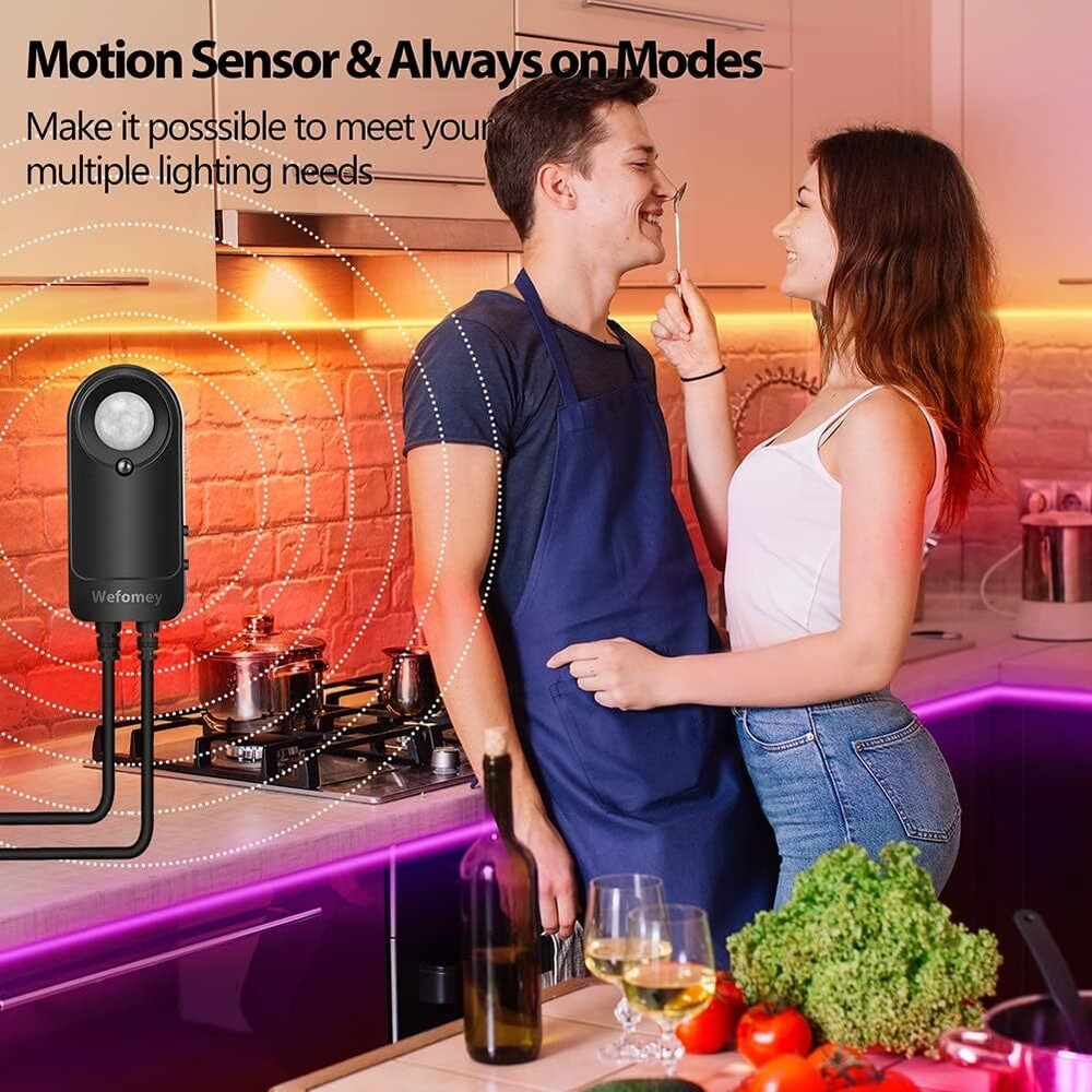 10Ft Rgb Led String Light Kit With Motion Sensor Music Sync Decor 180 Leds