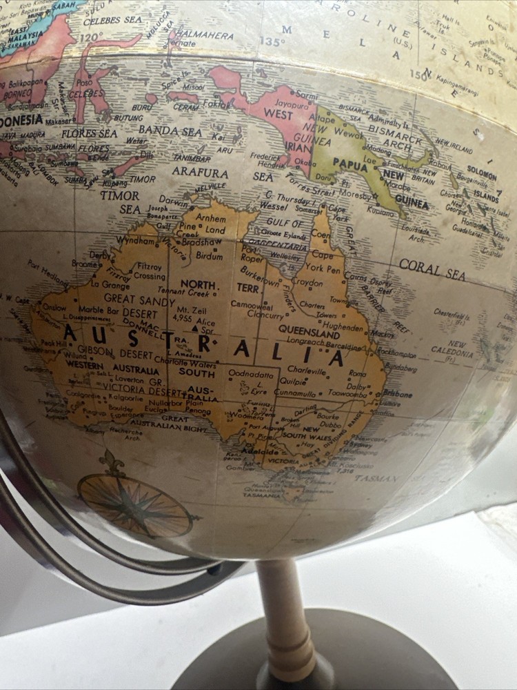 Vintage 16” Replogle Globe. 28” Tall. Read