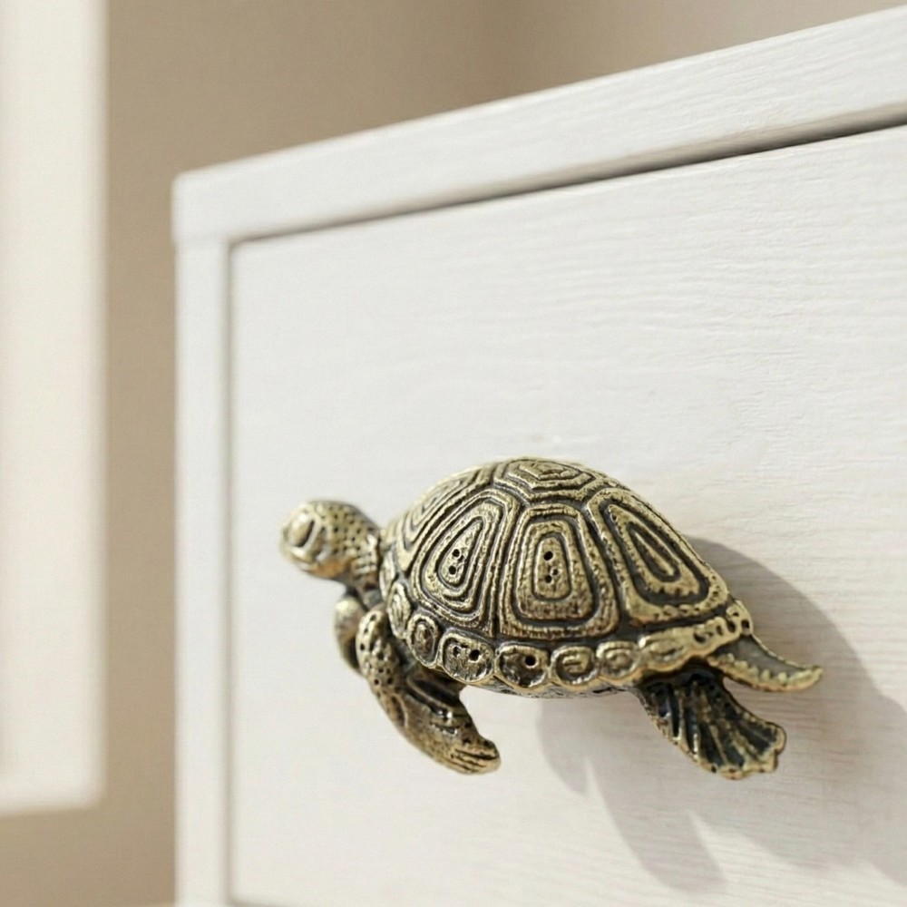 The Tangerine Store | Antique Brass Turtle Drawer Knobs
