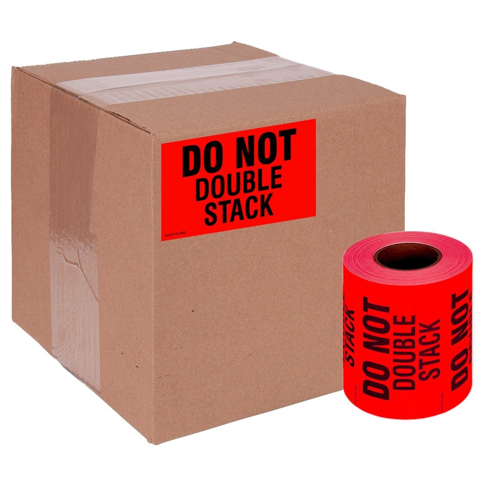 5" x 3" DO NOT DOUBLE STACK Inventory Stickers, Shipping Label - 3 Rolls, 1500pc
