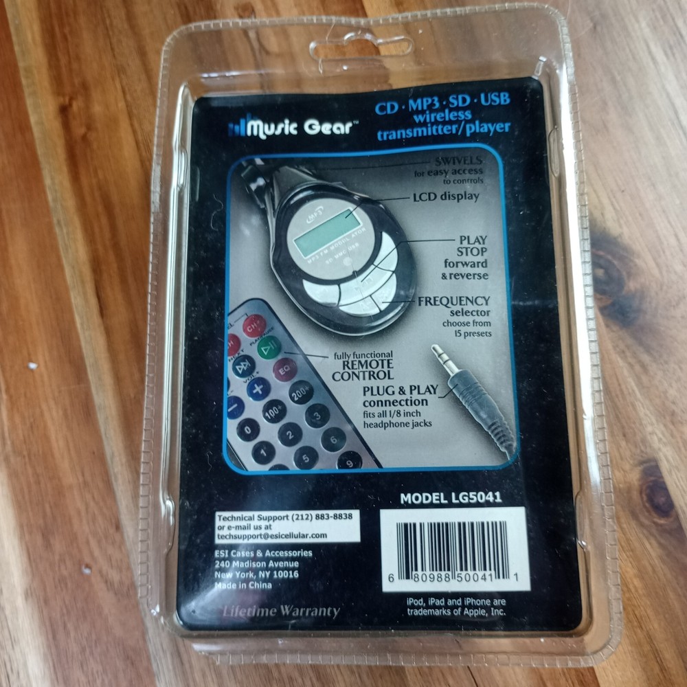 Music Gear Wireless Transmitter Player CD MP3 SD USB Remote Control Iphone Ipod