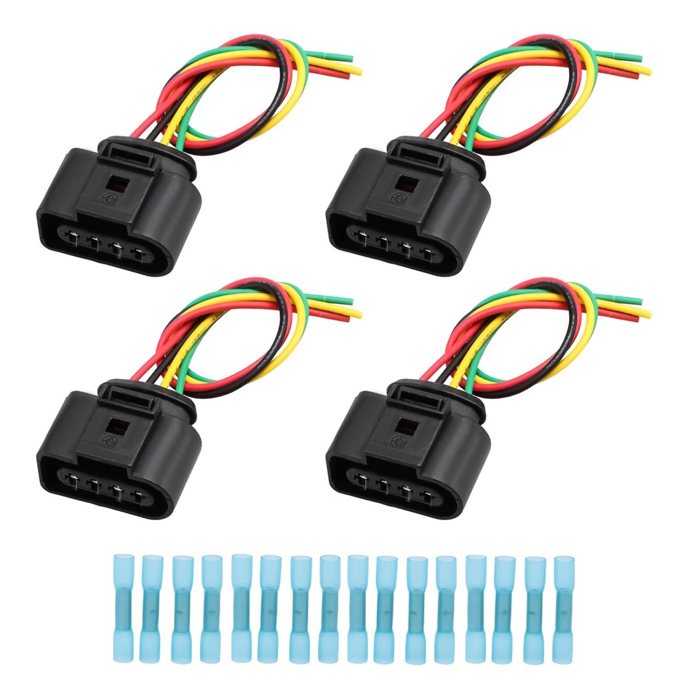 FUSCH 4PCS Ignition Coil Connector Pigtail Wire Harness Compatible with AUDI...