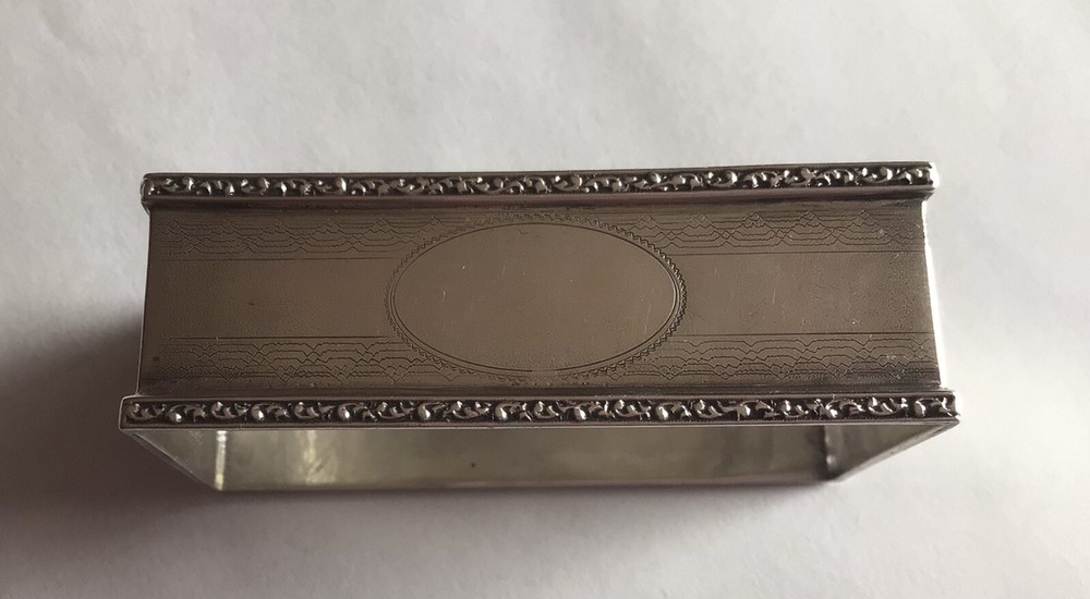 Fab Rectangular sterling silver Napkin Ring Serviette Holder by G H French