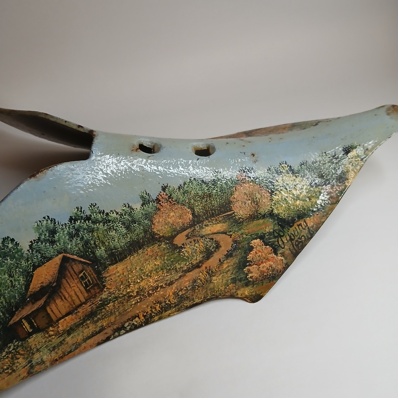 Vintage Hand Painted Butterfly Shape Cultivator Potato Digger