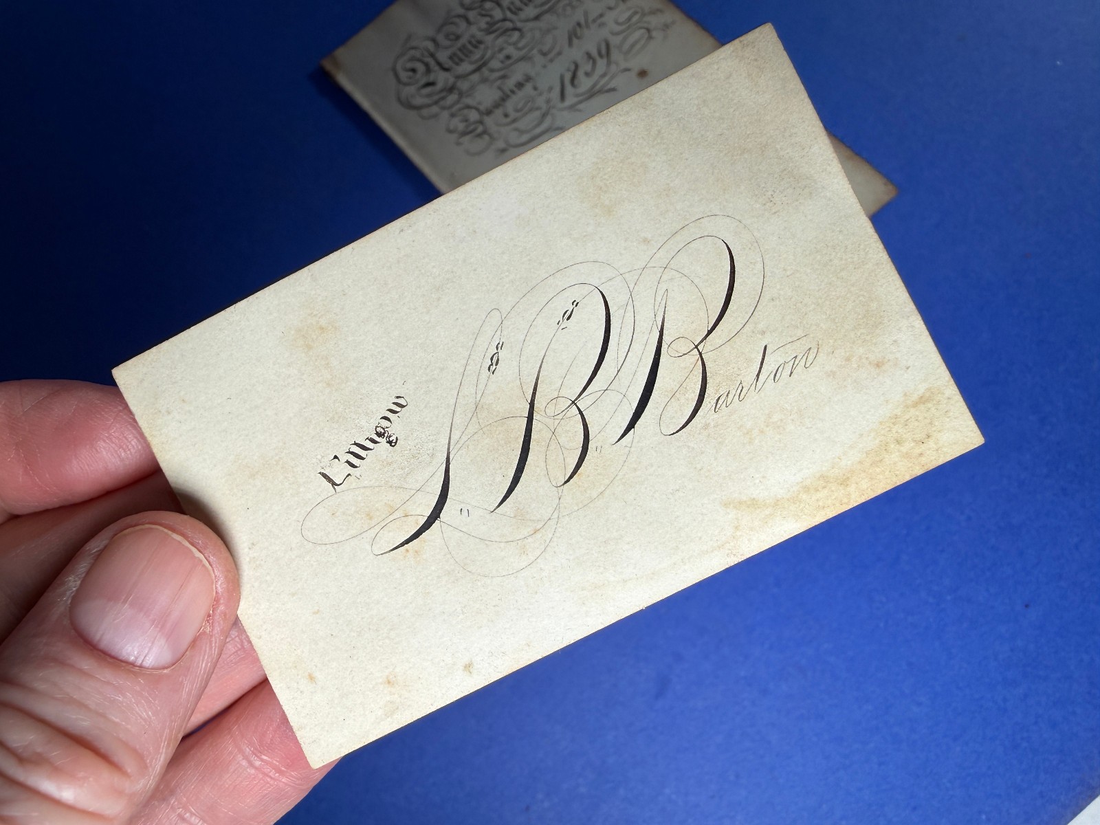 1839 GEORGIAN ANTIQUE HANDWRITTEN BOOK PAGE PENMANSHIP FOLK ART CALLIGRAPHY CARD