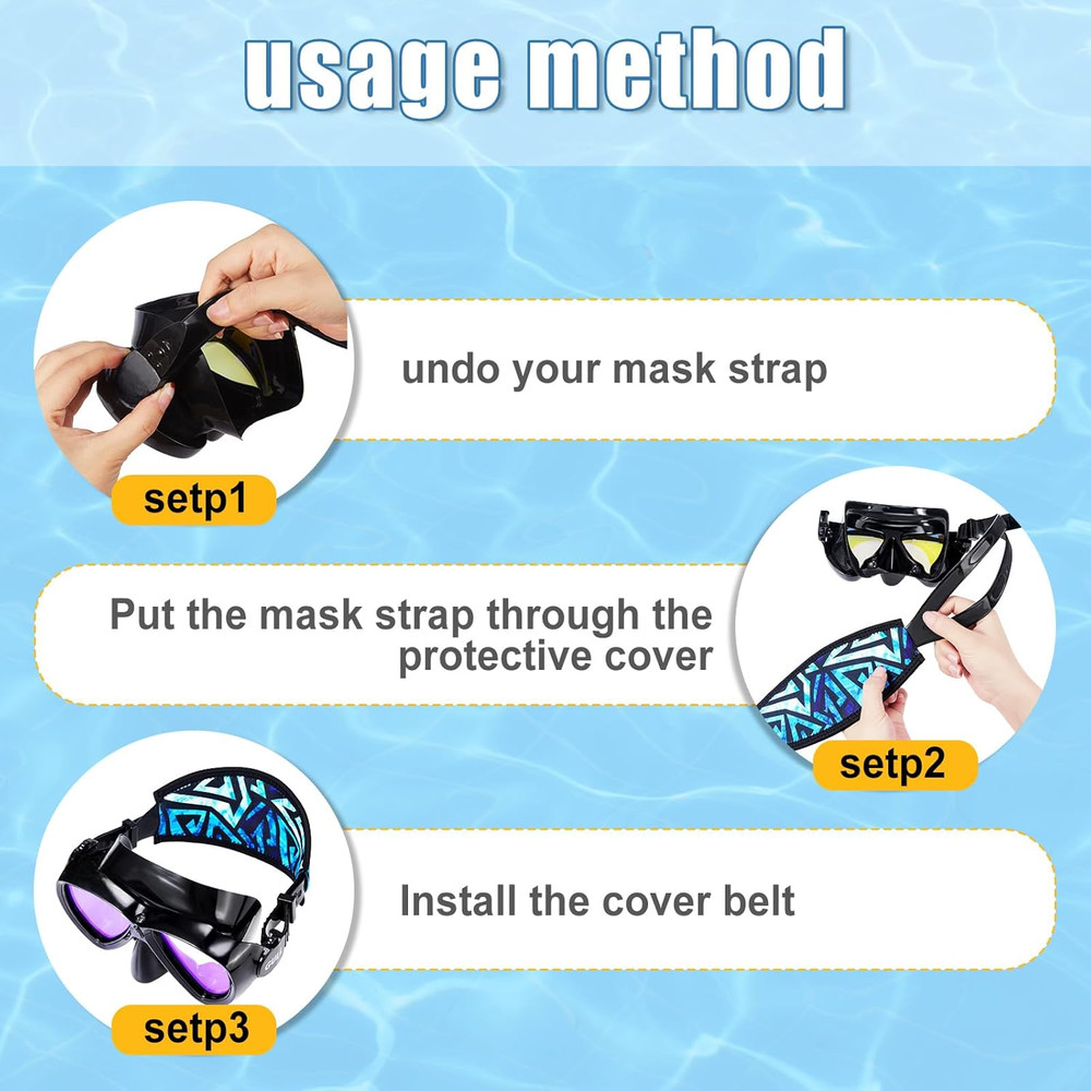 Diving Mask Strap Cover Neoprene 4 Pack